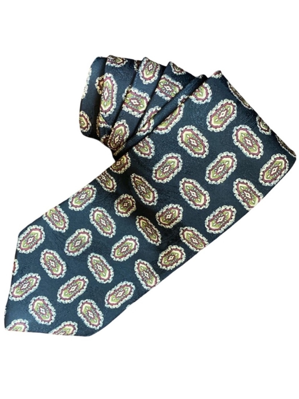 Vintage Aquascutum London Paisley Medallion Designer Tie Men’s 56” x 3.75”